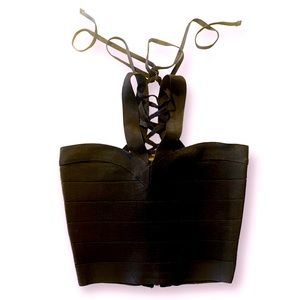 Bebe Bandage Crop Halter Top